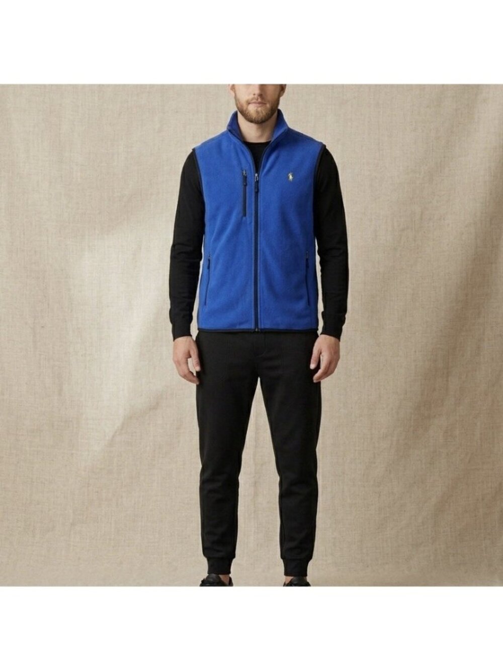 Polo Ralph‎ Lauren Performance Fleece Blue Vest Mens Sz Small Preppy Athleisure